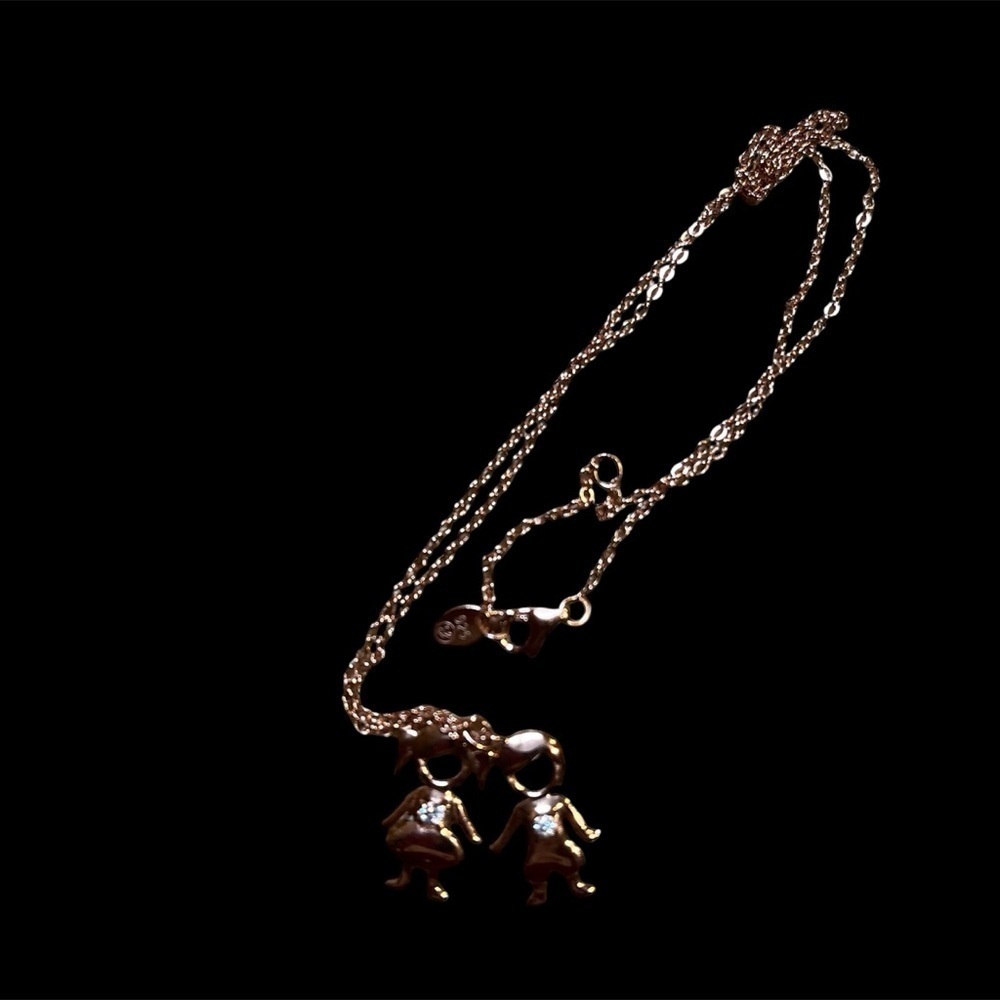 Rose Gold Over 925 Boy & Girl Necklace - Picture 3 of 3